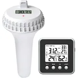VEGOATY Funk Poolthermometer: Digital Wassertemperaturmesser Pool mit Digitalem Sensor, Einfache Installation Funk Thermometer Pool für Schwimmbad, Badewanne, Teich und Aquarium
