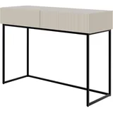 Selsey Schminktisch Makeup Tisch Frisiertisch Kosmetiktisch 110 cm Mit Schubladen Graubeige Schwarze Beine