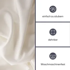 Perel Stretch-Tischhusse Rechteckig Weiß