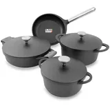Kopf Topfset Atavola (8-teilig, Aluguss, ILAG Basic Antihaftbeschichtung, Induktion, inkl. Griffschutz aus Silikon) - Schwarz