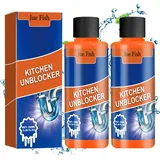 2Pcs Drain Cleaner Abflussreiniger Rohrreiniger Abflussreiniger Rohrfrei Extra Stark Kitchen Sink Drain Unblocker Sink Drain Cleaner for Kitchen Bathroom Toilet Pipeline Cleaning Tool(200ml)