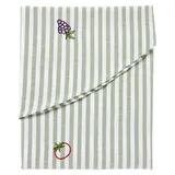 Westwing Melony Baumwoll-Tischdecke gestreift weiß-grün rund 180 cm - Grün