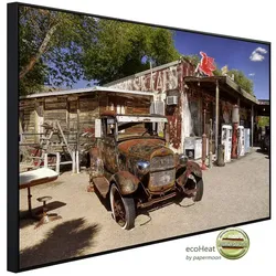 papermoon Infrarotheizung »EcoHeat - Alte verlassene Tankstelle«, Matt-Effekt - bunt