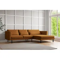 Fun Möbel Ecksofa Designersofa AGADA in Stoff Verita Rostbraun