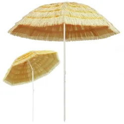 vidaXL Strandschirm Natur 240 cm Hawaii Style