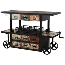 Massivmoebel24 Bar Altholz 168x56x85 mehrfarbig lackiert INDUSTRIAL 17