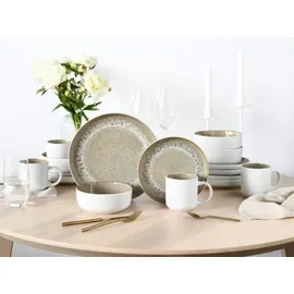 CreaTable Nordic Fjord Sand Weiss Kombiservice 16-tlg.