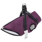 vidaXL Hundemantel mit Geschirr Wasserdicht Reflektierend Lila L