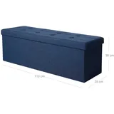 Songmics Sitztruhe mit Stauraum 38 cm x 110 cm x 38 cm Blau