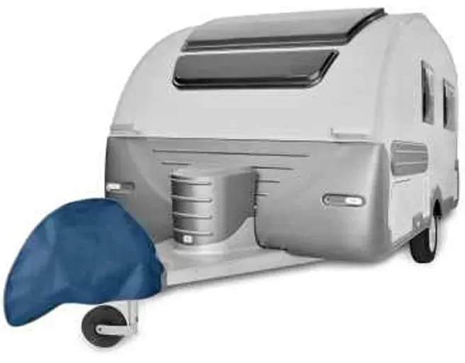 Kegel-Abdeckung für die Anhängerkupplung von Caravan/Wohnmobil, blau, Serie Mobile Garage