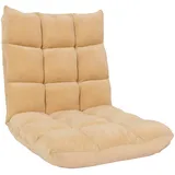 Mendler Bodensessel HWC-N43, Relaxsessel Bodenkissen Klappsessel 6 Relaxpositionen, stabiles Gestell Samt ~ beige