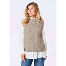 GOLDNER Rundhalspullover beige 24