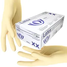 Sfm ® BIOLIMES : L Latexhandschuhe gepudert glatt weiß (100)