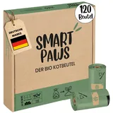 SMARTPAWS Hundekotbeutel biologisch abbaubar (heim- kompostierbar)| 120 zertifizierte Kotbeutel für Hunde | Extra starke Hundebeutel für sensible Hunde – Hund