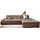 DOMO collection Ecksofa Cord 3-Sitzer Beige/Braun