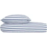 SCHIESSER Marie Gestreift Hellblau 135 x 200 cm + 80 x 80 cm
