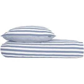 SCHIESSER Marie Gestreift Hellblau 135 x 200 cm + 80 x 80 cm