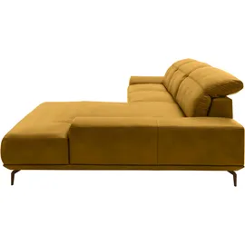 Musterring Wohnlandschaft MUSTERRING "MR 2490 Ecksofa mit erstklassigem Sitzkomfort, Long-Life-Leder", gelb (kurkuma, b), B:342cm T:207cm, Sofas, Wohnlandschaft, Bronze-Fuß Sitzhöhe 46cm, wahlweise mit Funktionen, Maße 342 x 207 cm
