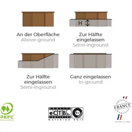 Gre Rundbecken Vanille 2 Set 400 x 119 cm inkl. Sandfilter