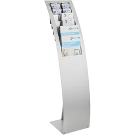 Kerkmann Prospektständer Vario silber DIN A4, 1/3 DIN A4 32,0 x 40,0 x 145,0 cm, 1 St.
