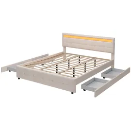 XDOVET Polsterbett 140 x 200 cm Beige