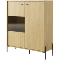 Feldmann-Wohnen Stauraumvitrine, Braun, Holz, 4 Fächer, 107x123.4x39.5 cm, Wohnzimmer,