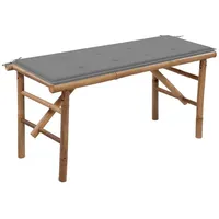 Furnicato Klappbare Gartenbank mit Auflage 118 cm Bambus