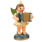 Hubrig Volkskunst GmbH Engel mit Akkordeon - 6,5cm / Weihnachtsengel - Original Erzgebirge Engel -Hubrig Volkskunst