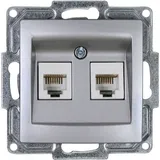GUNSAN Telefon Steckdose 2-fach Silber