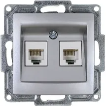 GUNSAN Telefon Steckdose 2-fach Silber