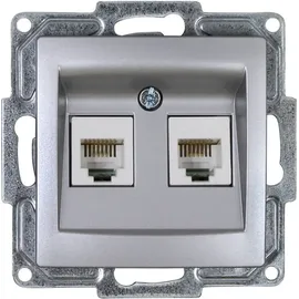 GUNSAN Telefon Steckdose 2-fach Silber