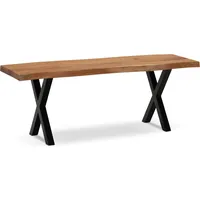 FineBuy Garderobenbank FineBuy Sitzbank Akazie Massivholz 120 cm Baumkante