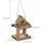 Relaxdays Vogelfutterhaus Holz, zum Aufhängen, Garten, Vogelfutterspender Kleinvögel, Hxbxt 25 x 17,5 x 16 cm, Natur