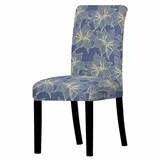 Stuhlhussen Gelbe Blume Blau Stuhlhussen 6er Set Mikrofaser Hussen Für Stühle Langlebig Stuhl Hussen Universal Stuhlbezug Abnehmbare Stuhlhusse Waschbarer Stuhlüberzug Stretch Stuhlbezüge