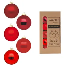 inges magic & goodz Magic | 36 Weihnachtskugeln 4cm Glas Christbaumkugeln Weihnachtsbaumkugeln klein rot