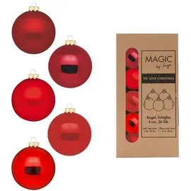 inges magic & goodz Magic | 36 Weihnachtskugeln 4cm Glas Christbaumkugeln Weihnachtsbaumkugeln klein rot