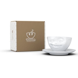 FIFTYEIGHT PRODUCTS Tasse Tasse Zwinkernd weiß – 200 ml – Kaffeetasse Weiß – 1 Stück