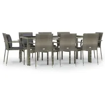 vidaXL Garten-Essgruppe 9-tlg. Grau