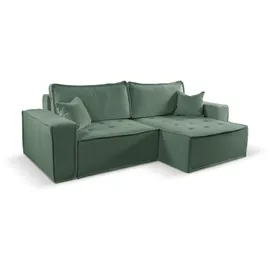 kaiser möbel L-förmiges Bohoo-Ecksofa mit Schlaffunktion Hellgrün Rechts