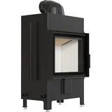Kamineinsatz aus Stahl KRATKI LUCY 12 kW Ø 200 mit Türfeder - Schwarz