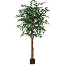 luxuskollektion 150 cm Ficusbaum Kunstpflanze Naturholz Stamm Büro Zuhause Deko