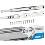 Stahlia (1 Paar) Schubladenschienen 35mm-Länge: 450mm VOLLAUSZUG Teleskopschublade | Schubladenauszug für Schubladen, Küchenschränke, Badezimmer Möbel