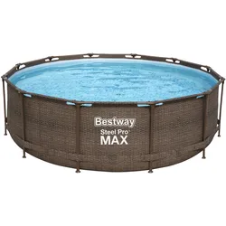 Bestway - Steel Pro MAX - Schwimmbecken mit Filterpumpe - 366x100 cm - Braun EINHEITSGRÖSSE