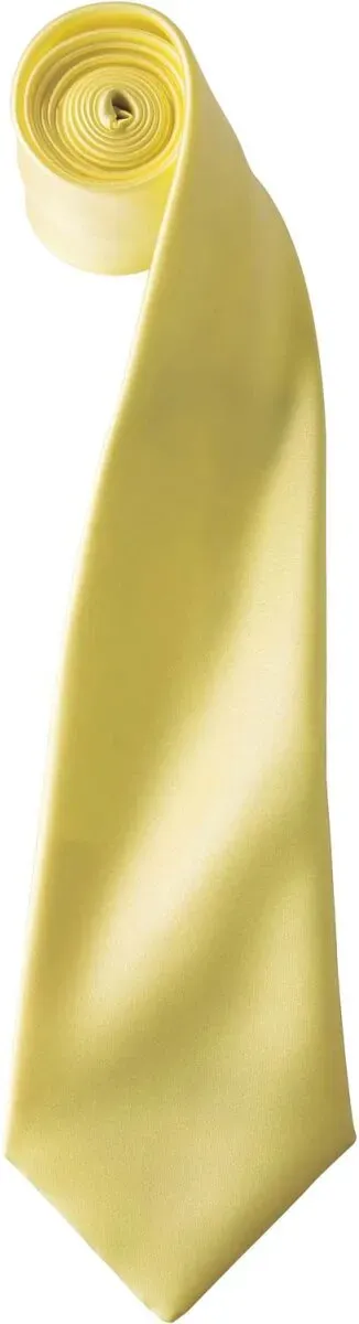 Premier Workwear Unisex Satin Krawatte 'Colours' PR750 lemon (ca. pantone 127) 144 x 8,5 cm