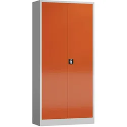 Aktenschrank Metallschrank 2 Türen 4 Fachböden 194,5x92x42cm lichtgrau/feuerrot X-530344