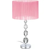 Relaxdays Tischlampe Kristall Rosa