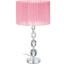Relaxdays Tischlampe Kristall Rosa
