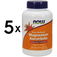 (1135 g, 81,76 EUR/1Kg) 5 x (NOW Foods Magnesium Ascorbate, Pure Buffered Powde