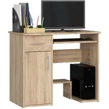 abamihome Akord Schreibtisch, Sonoma Eiche, Holzwerkstoff, Nachbildung, Holz Optik, 3 Fächer, 1 Schubladen, 500 mm - Hellbraun