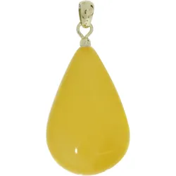 Ketten-Anhänger OSTSEE-SCHMUCK "Ostsee-Schmuck Anhänger", gelb, Schmuckanhänger, Damen, 40 x 18mm, Bernstein, 3.5 g